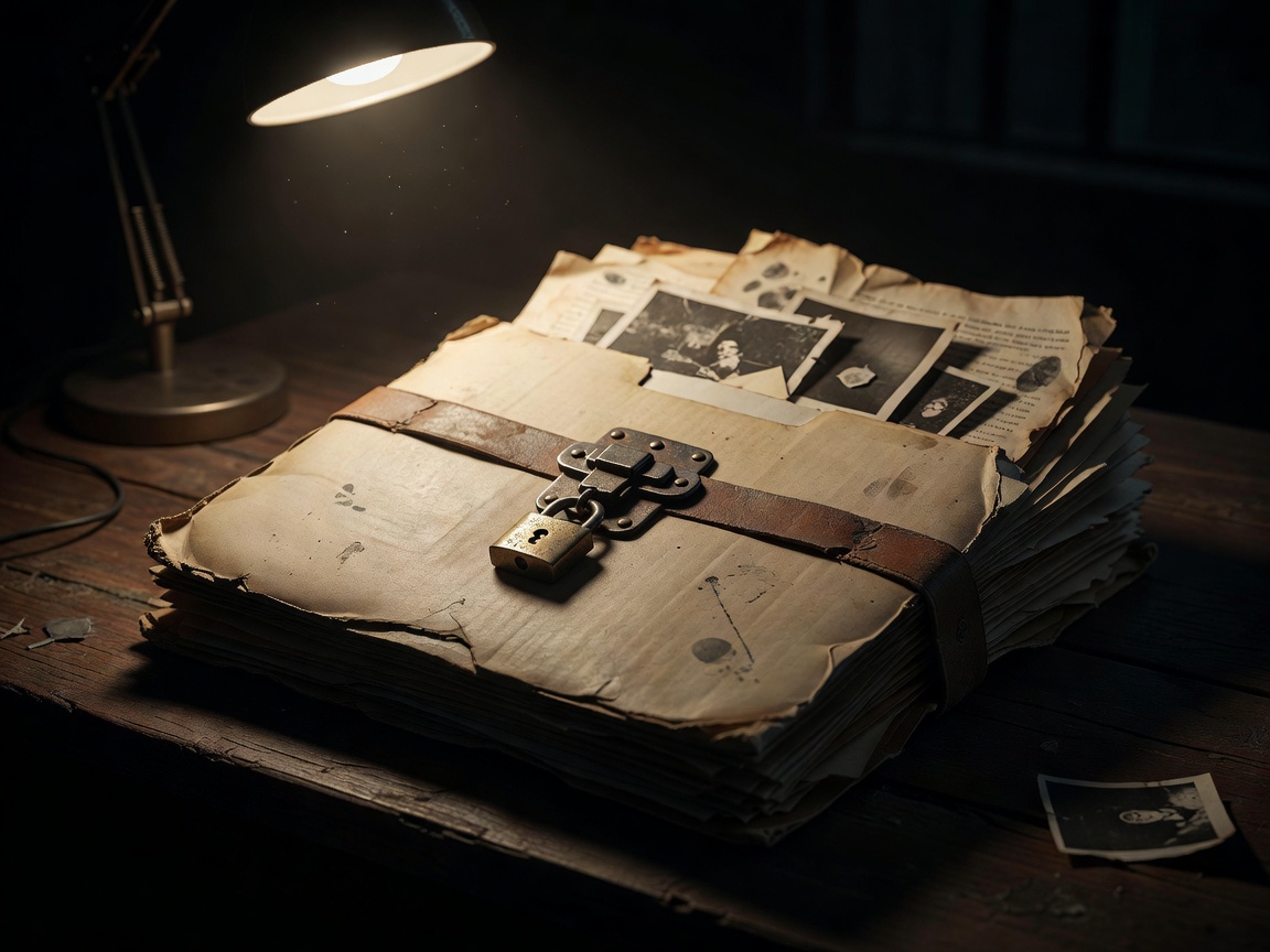 Locked case folder with mystery documents