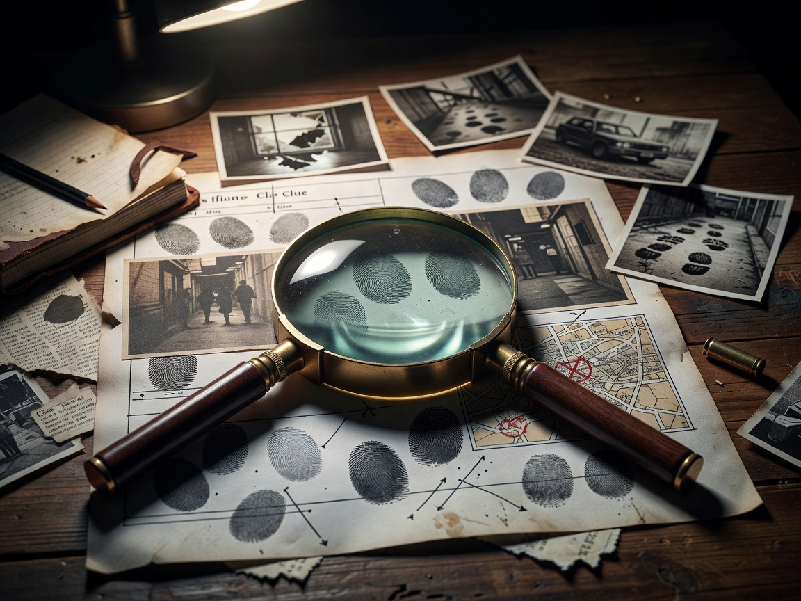 Magnifying glass over an investigation document